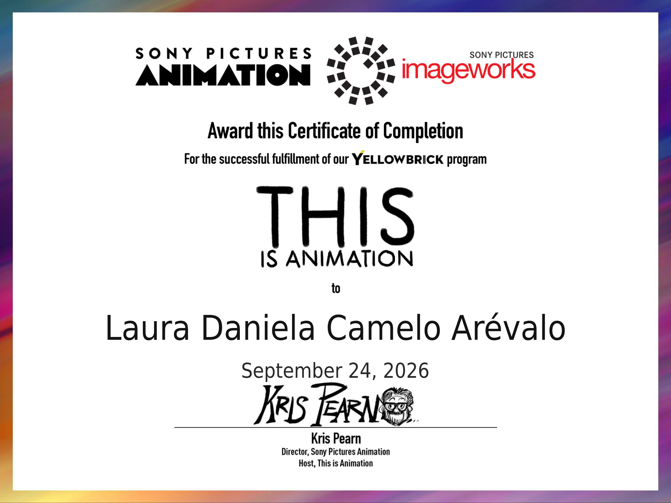 This Is Animation! certificate